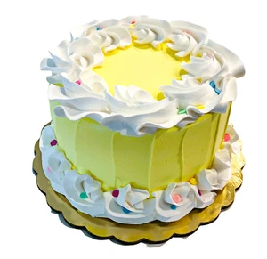 Cupcakes y pasteles falsos comida artificial DEZICAKES pastel de cumpleaños amarillo - Imagen 1 de 7