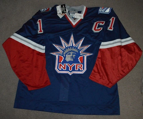 NWT Mark Messier New York Rangers Starter AUTHENTIC Lady Liberty Jersey Sz 52 Cover