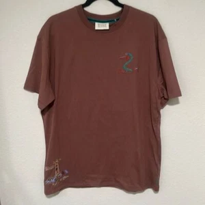 NUEVO CON ETIQUETAS Scotch & Soda Hombres Marrón Amsterdam Bordado Manga Corta Camiseta Grande - Imagen 1 de 7