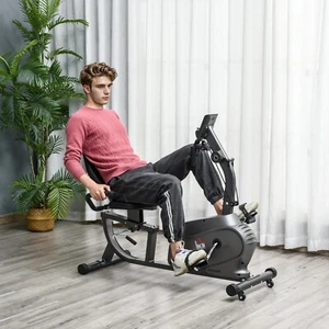 Exercise Training Workout Stationary Recumbent Bike w/ LCD Monitor & Pad Holder✨ - Picture 1 of 10