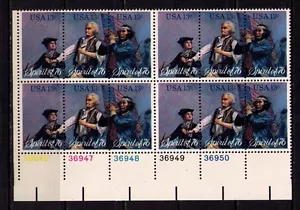 US USA Sc# 1631a MNH FVF PLATE# 12BLOCK Spirit of '76 Flag Drummer Fifer - Picture 1 of 1