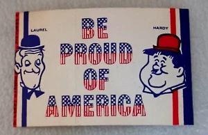 1975 Laurel & Hardy Be Proud Of America Larry Harmon Verkaufsaufkleber Neu aus altem Lagerbestand - Bild 1 von 3