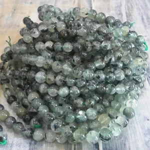 Natural Rutilated Prehnite Grade AB, 8mm, Approx 50 pce. Free postage. Oz Seller - Picture 1 of 3