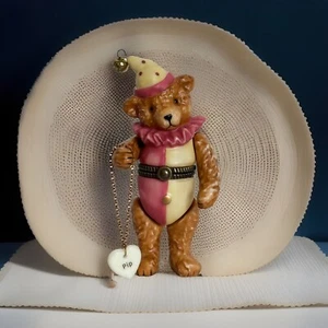 PHB Porcelain Hinged Jointed Clown Teddy Bear Trinket Box W/Charm - New in Box - Picture 1 of 4