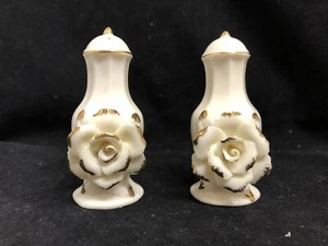 AVON WINTER ROSE PORCELAIN SALT & PEPPER SHAKER SET - Foto 1 di 3