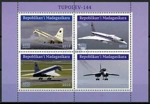 Madagascar Aviation Stamps 2019 CTO Tupolev Tu-144 Supersonic Aircraft 4v M/S - Bild 1 von 1