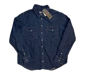 Levis Strauss Womens Blue Denim Jacket Pearl Snap Buttons Western Styled Large - Picture 1 of 10