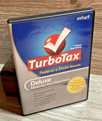 2009 TurboTax Deluxe Federal + State Maximize Deductions Case and CD Back Taxes - Image 1 of 4
