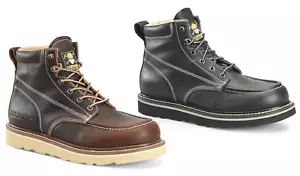 New Carolina Boots Flatiron Wedge Bottom Work Black / Dark Brown CA7007 CA7043 - Picture 1 of 15