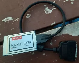 ADAPTEC 1460B - SlimSCSI PCMCIA Fast SCSI Adapter PC Card + HD50 Cable - Picture 1 of 3