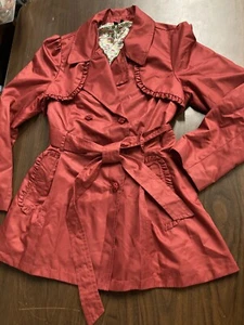 ambition red rose button coat large (R) - Picture 1 of 12