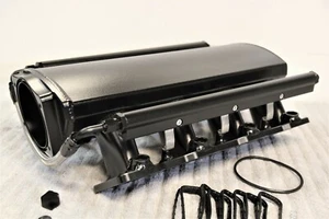 102MM T6061 ALUMINIO PERFIL BAJO LS1 LS2 LS6 COLECTOR DE ADMISIÓN 5.3L 6.0L 5.7 NEGRO - Imagen 1 de 9