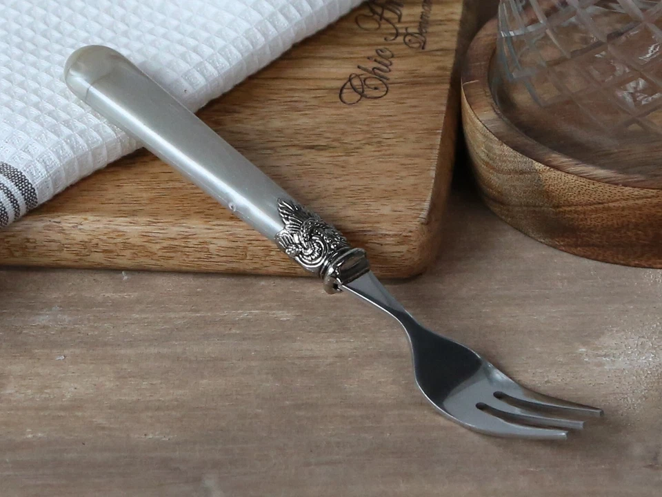 6er Set Kuchengabeln champagner Besteck Landhaus Vintage Shabby Chic Antique - Bild 1 von 1