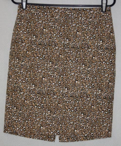 Neu ohne Etikett J Crew Gr. 2 Animal-Print Grobstrick Stretch Bleistiftrock gefüttert - Bild 1 von 5