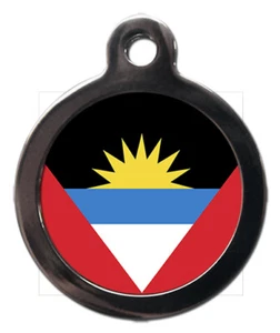 Pet ID tag Flag of Antigua and Barbuda design, personalised - Picture 1 of 2