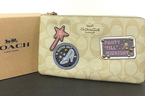 Coach Disney Coach Toppe su tela firma polsino grande angolo cerniera C3358 nuove