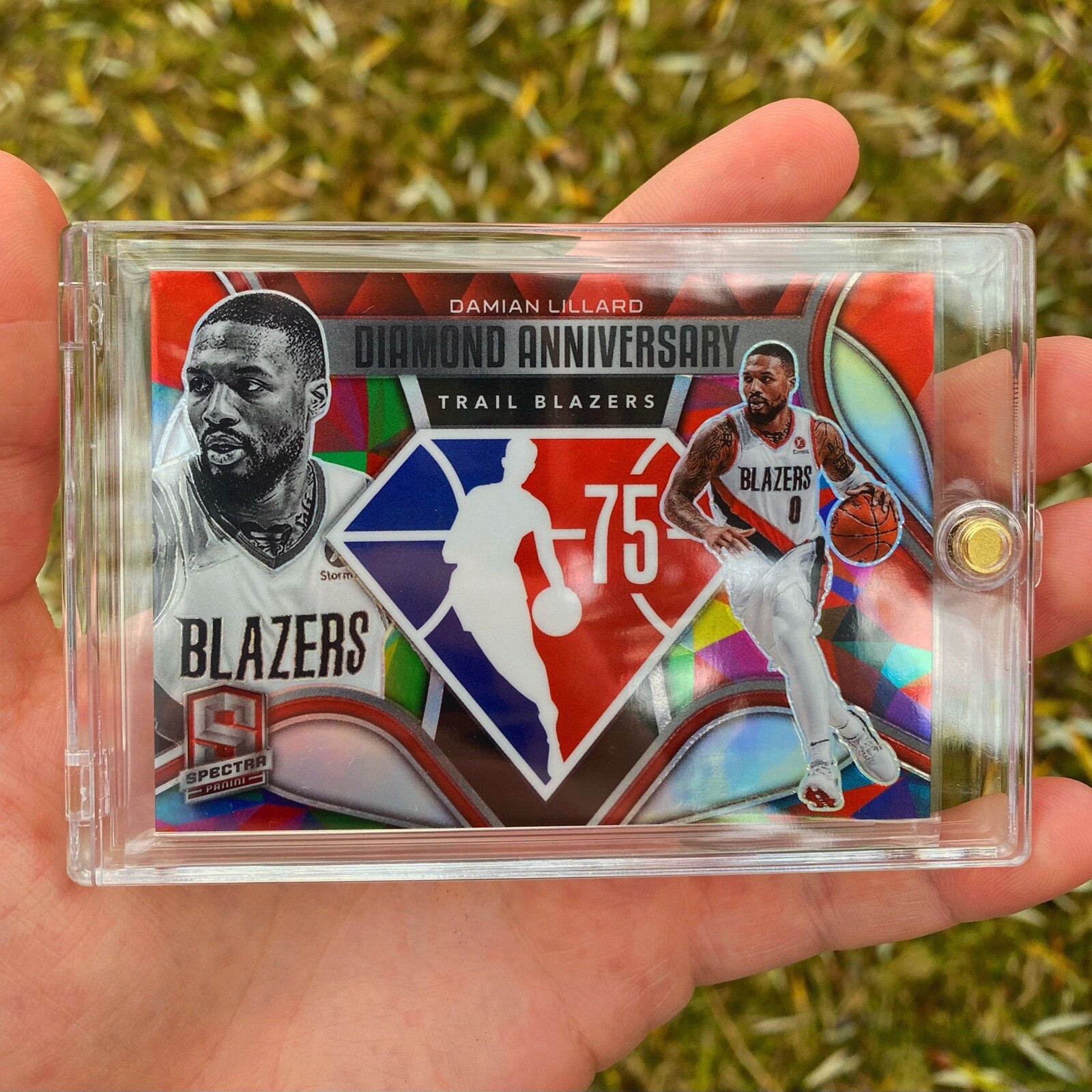 Damian Lillard 2021-22 Panini Spectra NBA 75th Diamond Anniversary Case Hit SSP