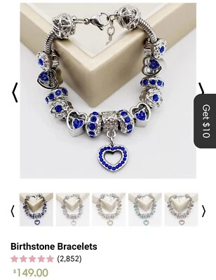 Pulsera de zafiro - Pulsera con dije de patio de Bella con zafiro/estrás azul Foto 1 de 4