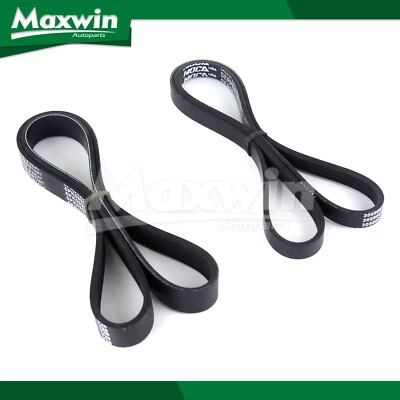 Juego de 2 correas de transmisión EPDM para Honda Civic Acura Alt-AC-Pwr 2001-2005 6PK990-4PK1010 Foto 1 de 4