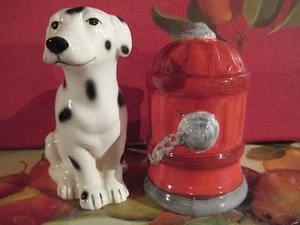 DALMATIAN & FIRE HYDRANT ~~ SALT & PEPPER SHAKERS  - Picture 1 of 1