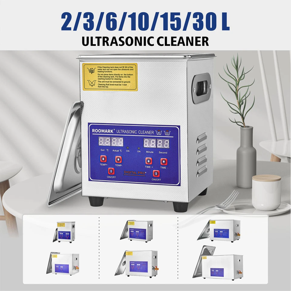 Limpiador ultrasónico Roomark con temporizador digital y calentador para retenedor 2/3/6/10/15/30L Foto 1 de 1