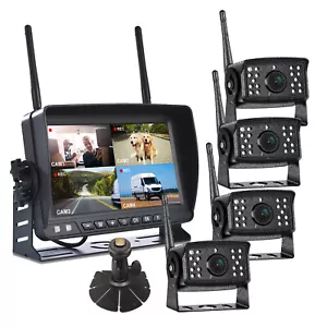 4x Telecamere di backup wireless digitali 1080P 7" DVR quad monitor 12-24V rimorchio camper - Foto 1 di 22