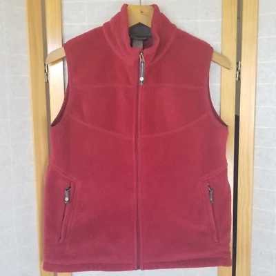 Chaleco de exterior REI grande para niños 14/16 rojo oscuro carmesí cremallera polar Foto 1 de 4