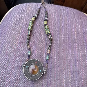 Antique Tibetan Silver w/ Copper Shrine Box Gau Prayer Box Necklace Amulet Rare - Picture 1 of 5