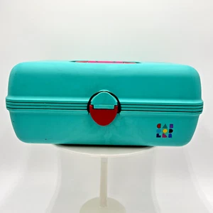 VTG Caboodles Make Up Travel Case Turquoise Marble Teal Pink Model #2602 USA - Picture 1 of 10