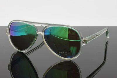 Gafas de sol Cole Haan unisex aviador CH6003 315 cristal verde 58 mm lentes verdes NUEVO Foto 1 de 4
