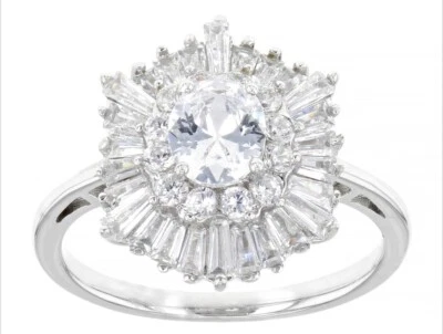 NUEVO Anillo Brillante JTV 3.5ctw Circonita Cúbica Plata de Ley 925 Tallas 7, 8 Foto 1 de 4