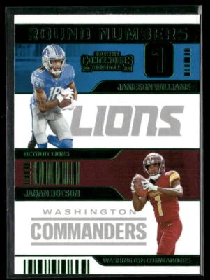 2022 Contenders Round Numbers Emerald Jameson Williams Jahan Dotson #RN-WD - Image 1 of 2