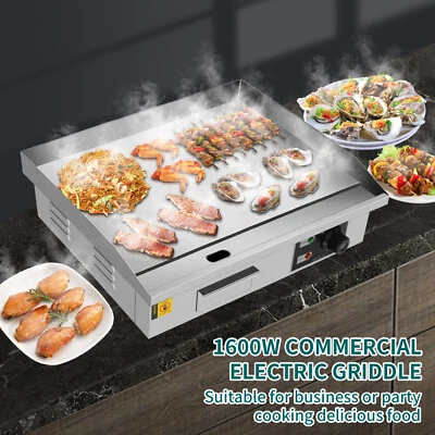 22" Family-Sized Electric Griddle,1600W 110V Countertop Flat Top Grill,Even Heat - Image 1 of 4