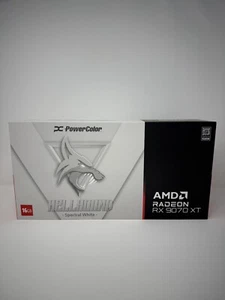 PowerColor Hellhound Spectral White AMD Radeon RX 9070 XT 16GB GDDR6 - Afbeelding 1 van 3