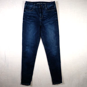 American Eagle Curvy Damenjeans hoher Bund Jegging dunkle Waschung blau Größe 8 - Bild 1 von 9