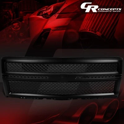 FRONT UPPER 黑色 MESH 风格围栏格栅适用于 14-15 雪佛兰 SILVERADO 1500 K2XX — 第 1/4 张图片
