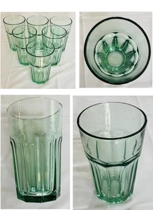 Vasos de vidrio IKEA vintage de 16 oz. Juego de 6 paneles VERDE 8 piezas - Imagen 1 de 7