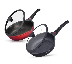 Frying Pan with Lid Nonstick Deep All Hobs induction Anti Scratch Heavy Duty - Picture 1 of 19
