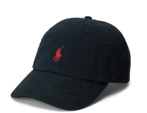 Polo Ralph Lauren Cotton Chinos Baseball Cap Black – Embroidered Logo, One Size - Picture 1 of 5