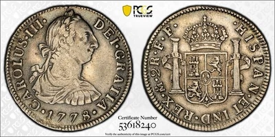 Mexico 2 Reales 1778 Mo FF/FM Calico 665 PCGS XF40.  Scarce - Image 1 of 3