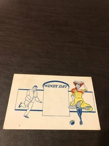 HUMOR - UNPOSTED POSTCARD - WINDY DAY - Picture 1 of 2