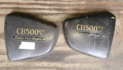 Honda CB500T Side Covers Right Left Twin 74 75 76 Brown 500 T Set - Image 1 of 2