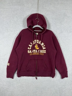 Moletom com capuz feminino vintage UC Santa Cruz Banana Slugs marrom zíper completo tamanho XL Y2K - Imagem 1 de 4