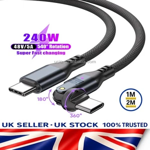 ⚡ USB‑C to USB‑C Braided Power Delivery 240 W Cable – 180° / 360° Swivel Head - Picture 1 of 6
