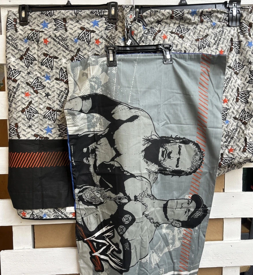 2008 Y2K WWE John Cena Undertaker Triple H Twin Sheet 3 peças conjunto - Imagem 1 de 4