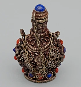 China: alte Schnupftabakflasche filigran tibetisches Silber chinese snuff bottle - Bild 1 von 19