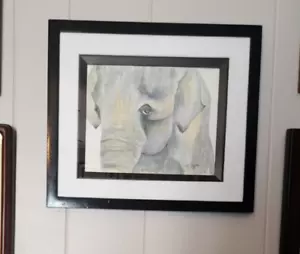 Original Watercolor Painting "WORKS BY FLO" Signed-Framed/Glass- 8" X 10" - Picture 1 of 10