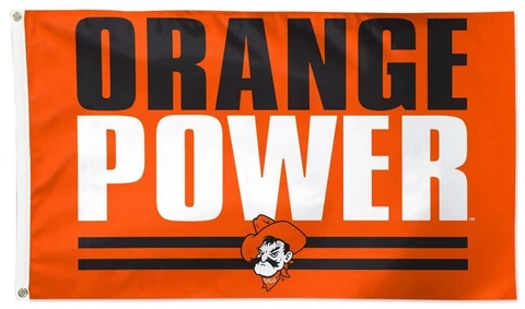 Oklahoma State University Orange Power 3x5 Dluxe Flag Cover