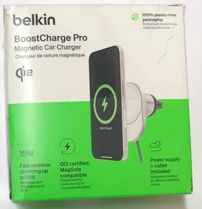 Belkin - Support d'aération voiture 15W Qi2 (compatible MagSafe) Pro - Gris - Photo 1 sur 4