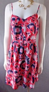 Womens sz 6 J Crew Coral Floral Dress spagetti strap 1117-lrc - Picture 1 of 5